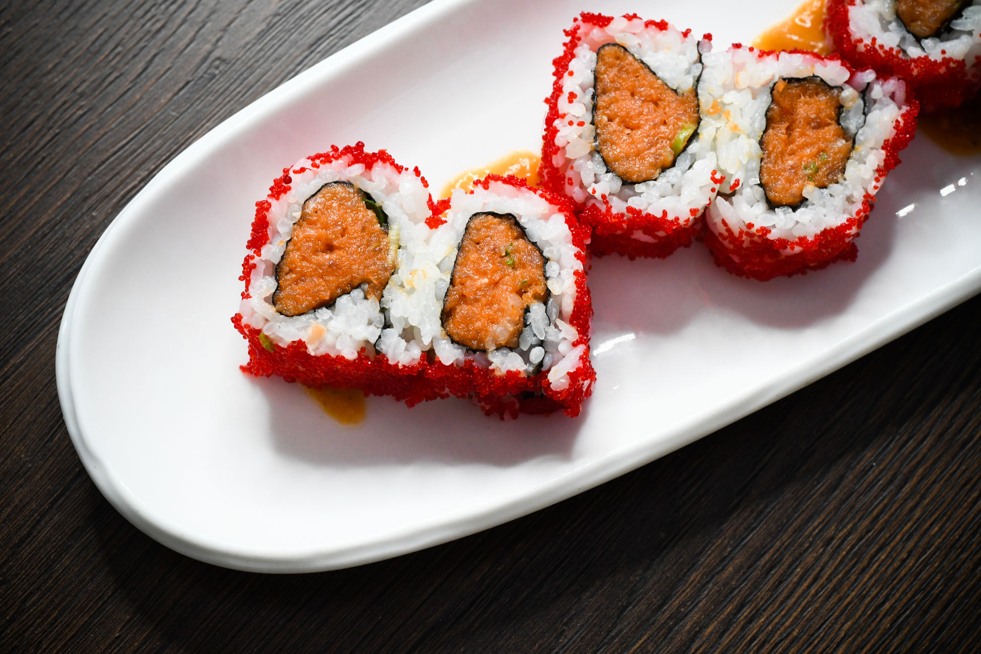 Expertly prepared sushi dishes